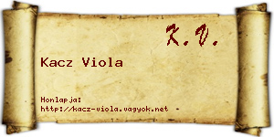 Kacz Viola névjegykártya